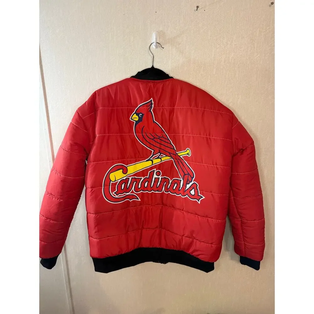 Nike St Louis Cardinals Reversible Puffer Bomber Jacket MLB Red Men’s L